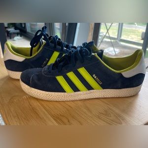 Neon and Navy Adidas Gazelle